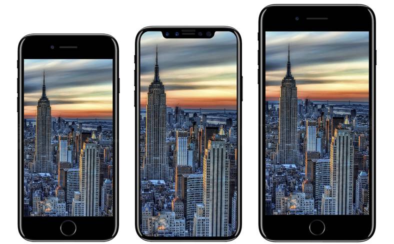 iPhone 8 shows dimensions