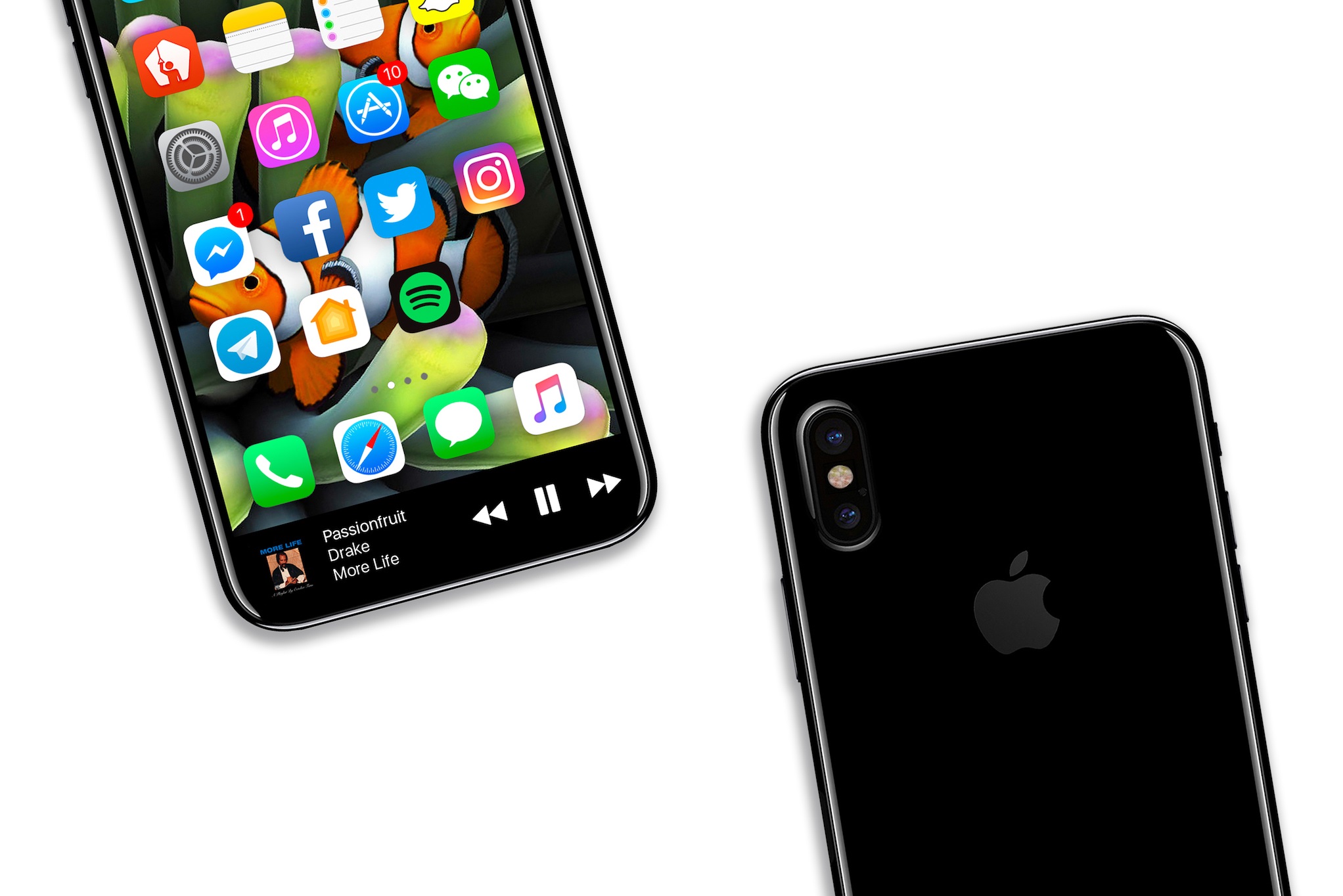 Concepto de interfaz fea del iPhone 8 7