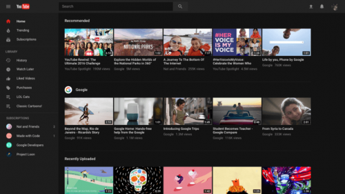 youtube dark interface 2