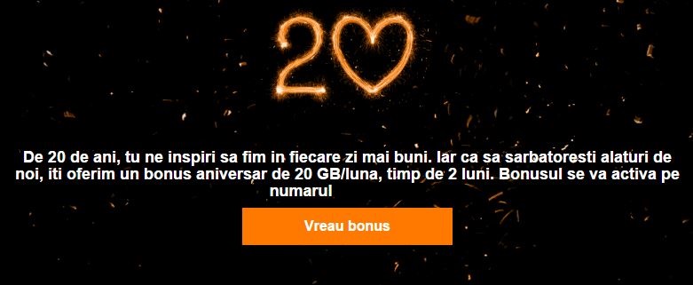 Bono naranja 20 GB de internet gratis