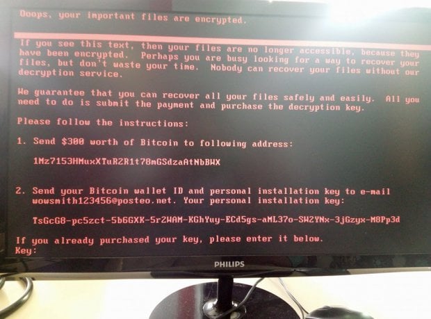 Petya ransomware angreb