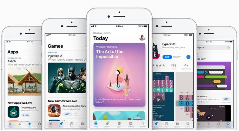 iOS 11 App Store-design ligner iPhone iPad