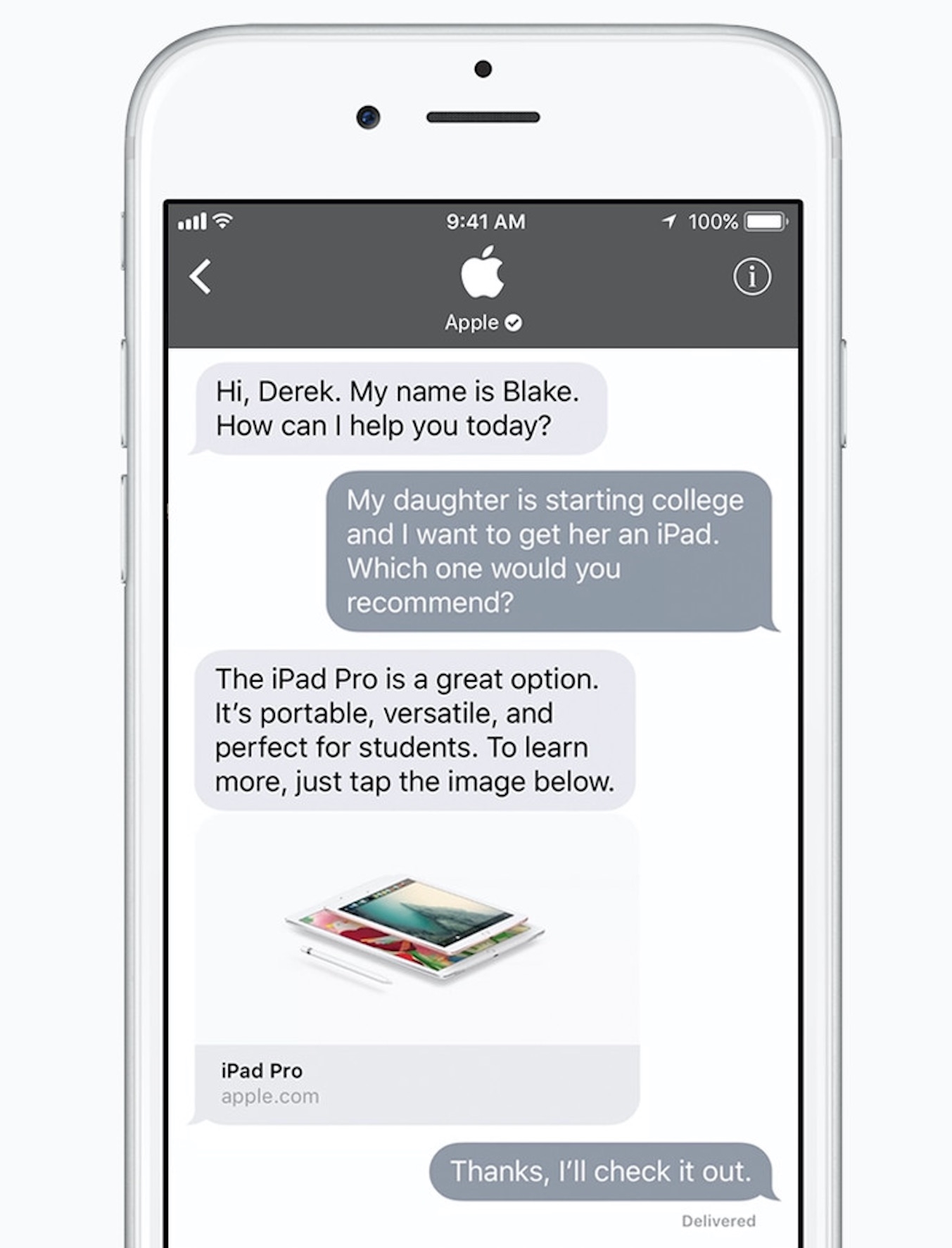 Firmy korzystające z czatów iMessage w systemie iOS 11