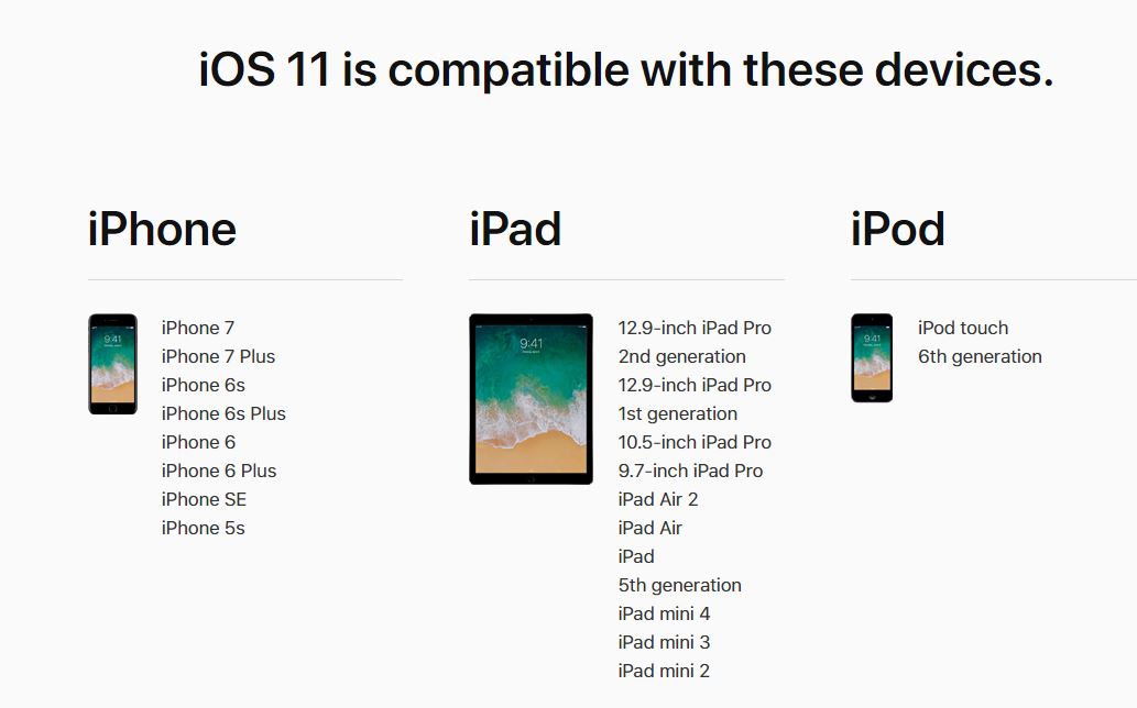 iOS 11 iPhone iPad compatible