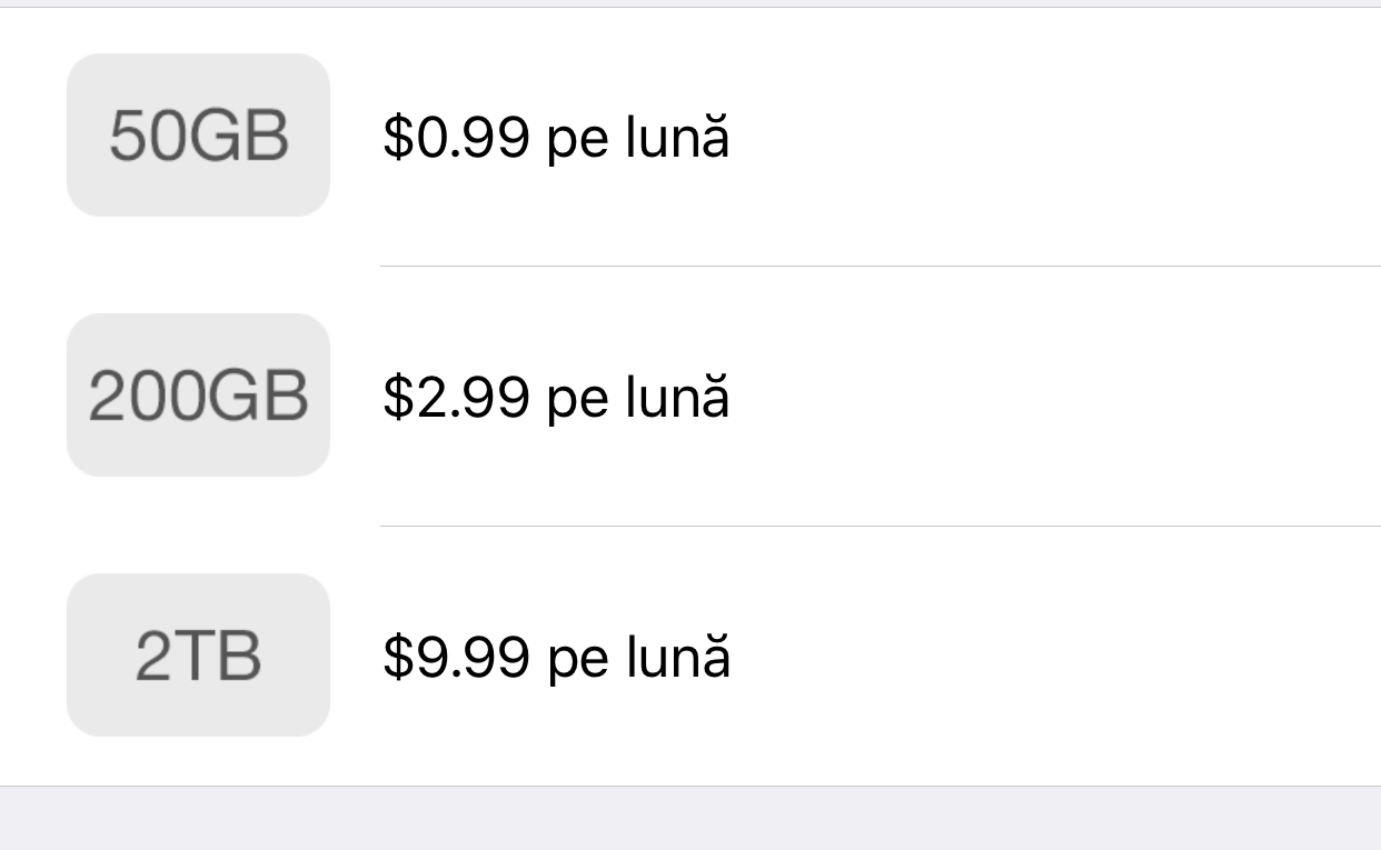 iOS 11 iCloud-opslagprijs