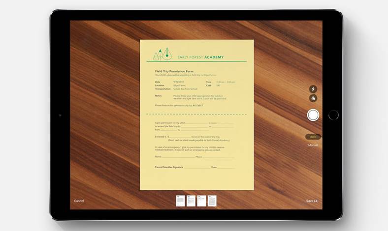 iOS 11 scanare documente