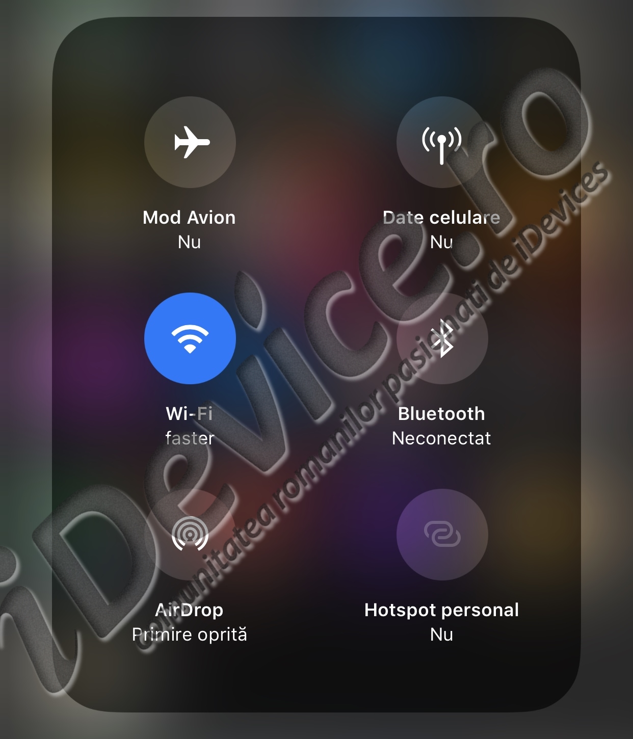iOS 11 toggle activare date celulare internet mobil Control Center