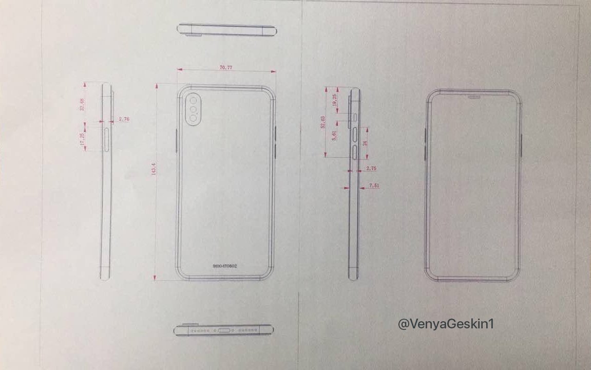 iPhone 8 endelige design skitse