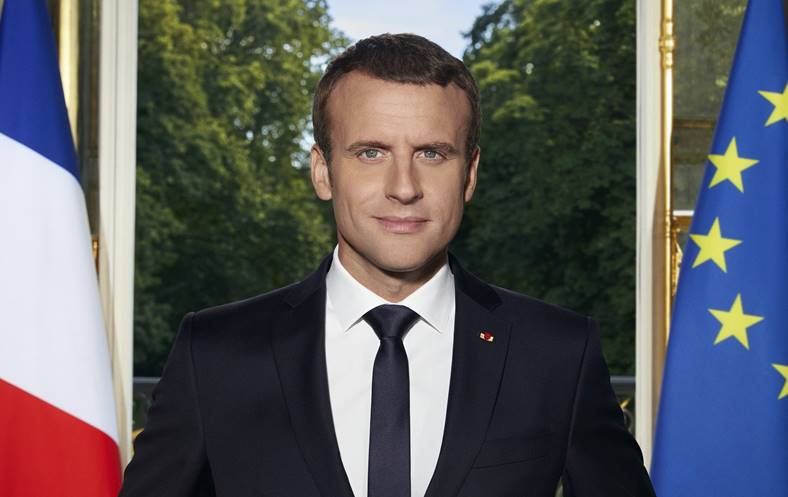 iPhone presidentin muotokuva Emmanuel Macron