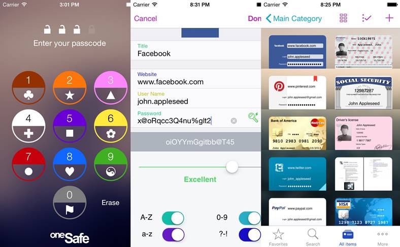 onesafe 4 iphone password security reduceret pris