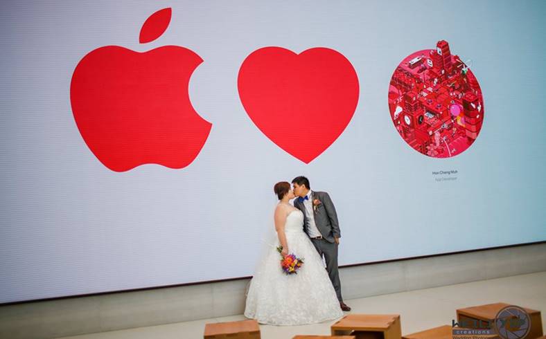 apple store wedding pictures feat