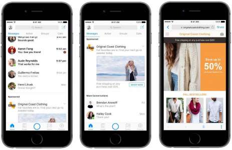 Annunci dell'applicazione Facebook Messenger