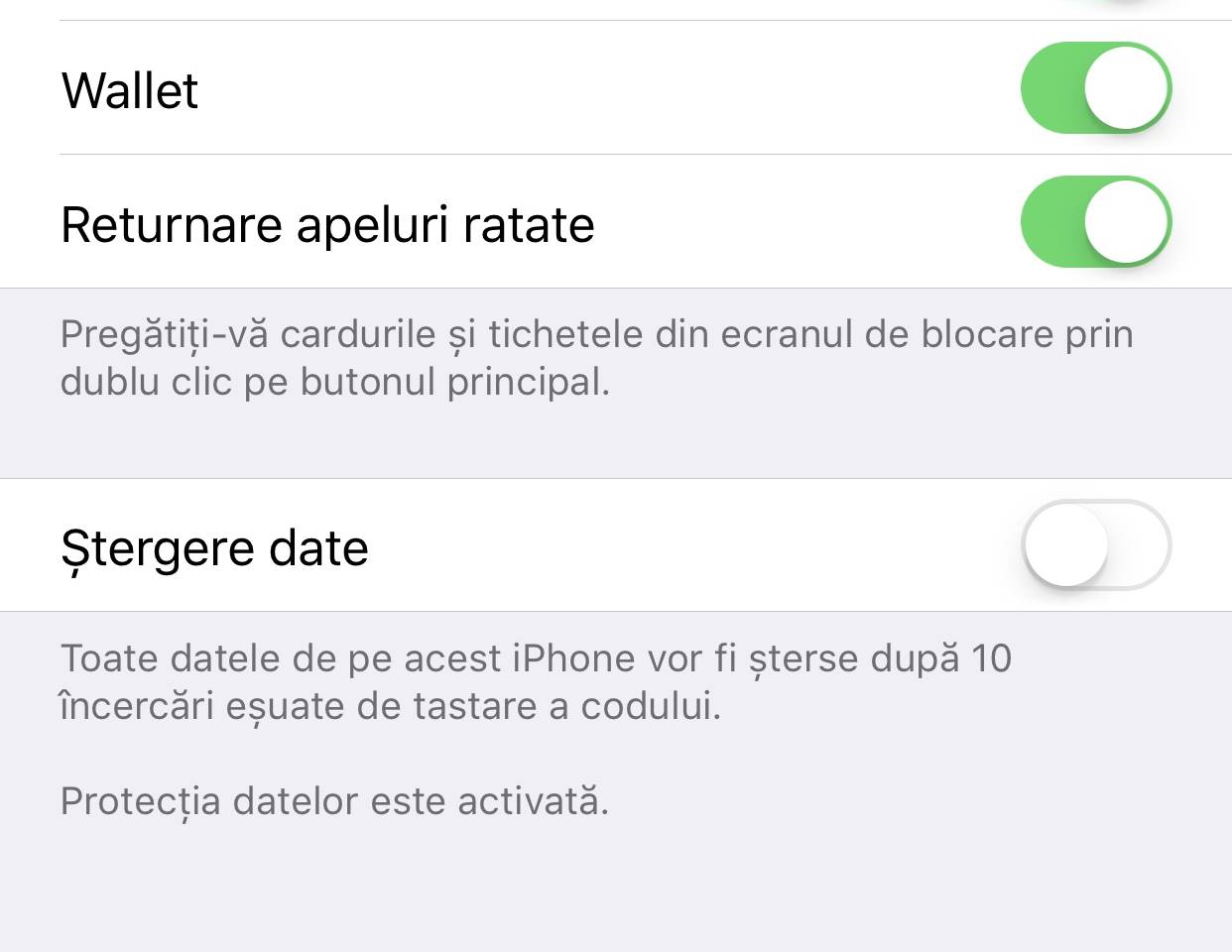 iOS 11 returnare apeluri Touch ID