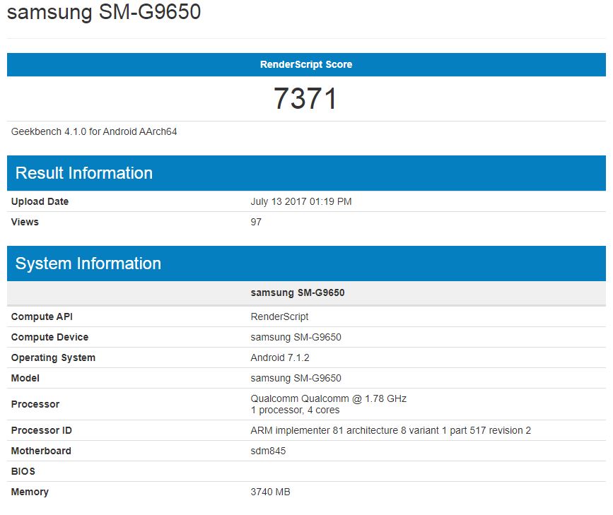 samsung galaxy s9 test performante