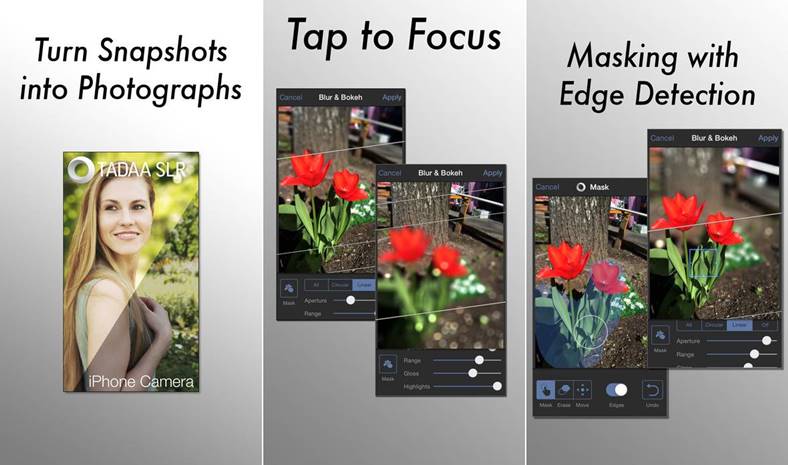 Tadaa SLR bokeh iPhone installerad gratis