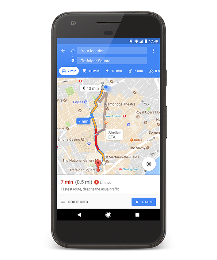 Google Mapsin laajennettu hyödyllinen toiminto