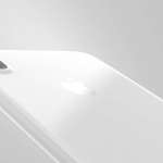 Op de witte iPhone 8 staat Apple afgebeeld