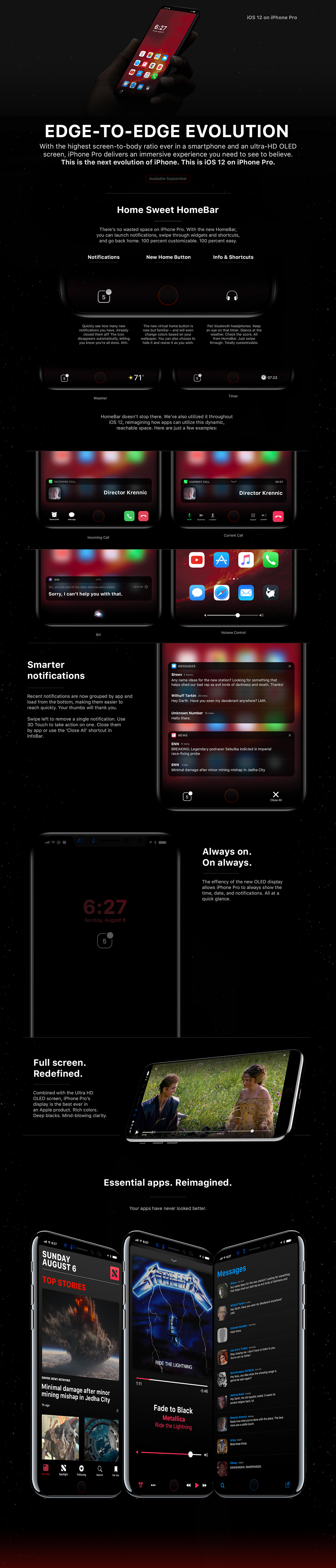 iPhone 8 concept buton Home virtual