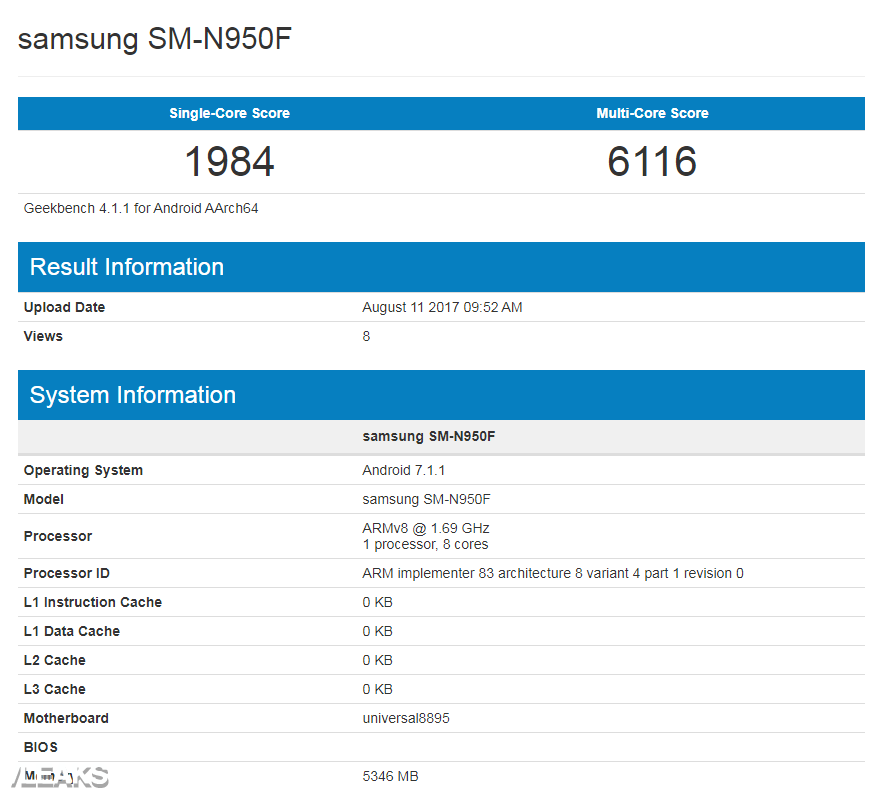 Samsung Galaxy Note 8 enttäuschende Leistung