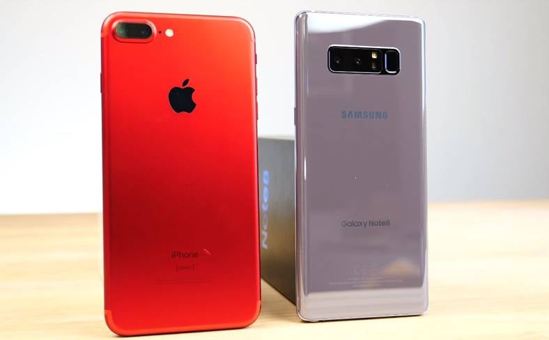 Samsung Galaxy Note 8 FÖRDÖMMER iPhone 7 Plus-prestanda