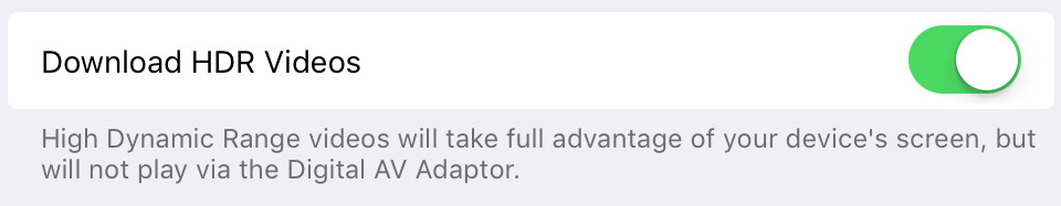 iOS 11 iPad Pro HDR movies