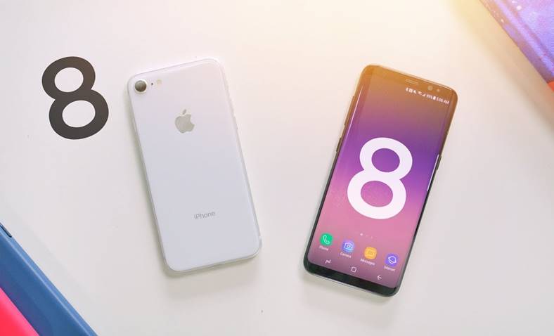 iPhone 8 Samsung Galaxy S8 sammenligning