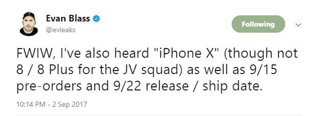 iPhone X name iPhone 8