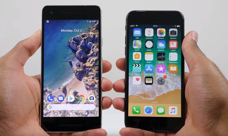 Comparaison Google Pixel 2 iPhone 8