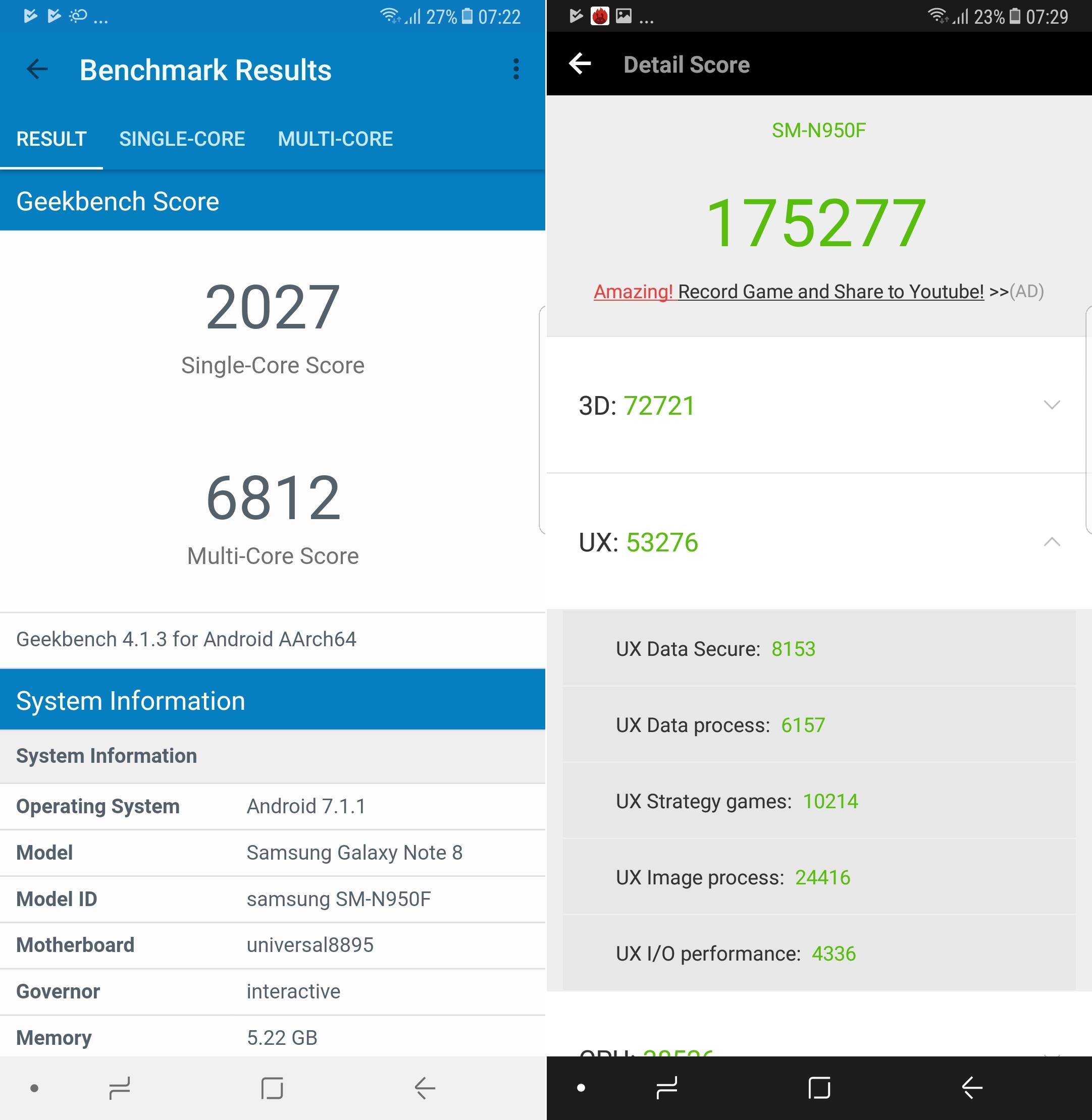 Impressions de performances du Samsung Galaxy Note 8