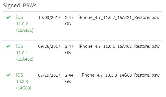 iOS 10.3.3 degradar iOS 11 iPhone 6S