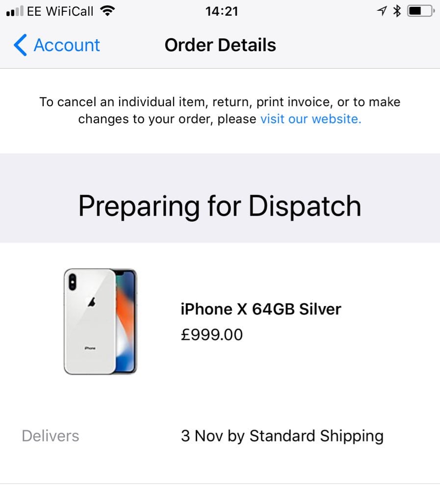 iPhone X delivery units