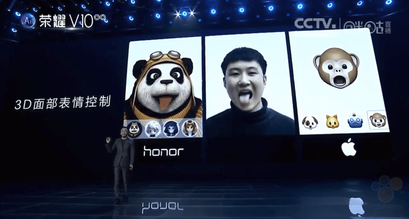 Honor V10 clona Face ID iPhone X 2