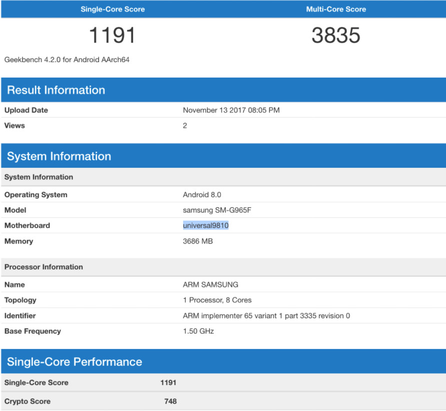 Samsung Galaxy S9 benchmark 1