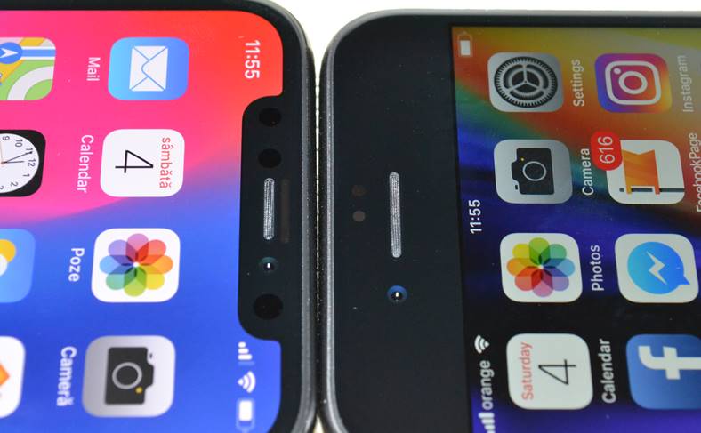 iPhone X Face ID inclinado