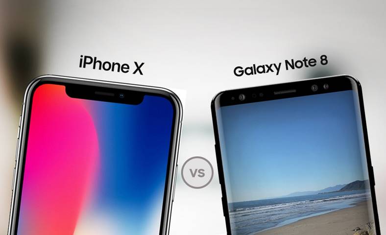 iPhone X knælende Galaxy Note 8 Performance