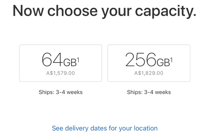 Apple iPhone X delivery times 1
