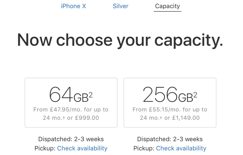 Tempi di consegna dell'iPhone X