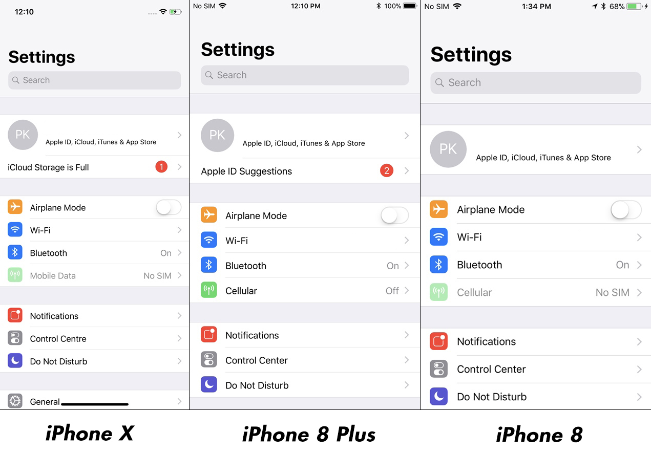 iPhone X vs. iPhone 8 Plus – Auswirkungen auf die Auflösung der Anzeigebilder 1
