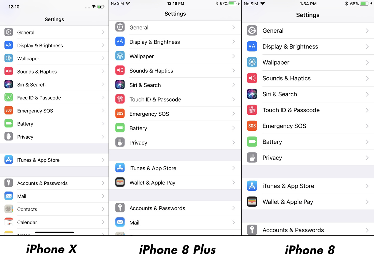 iPhone X vs iPhone 8 Plus Impact Resolution Displaybilleder 2