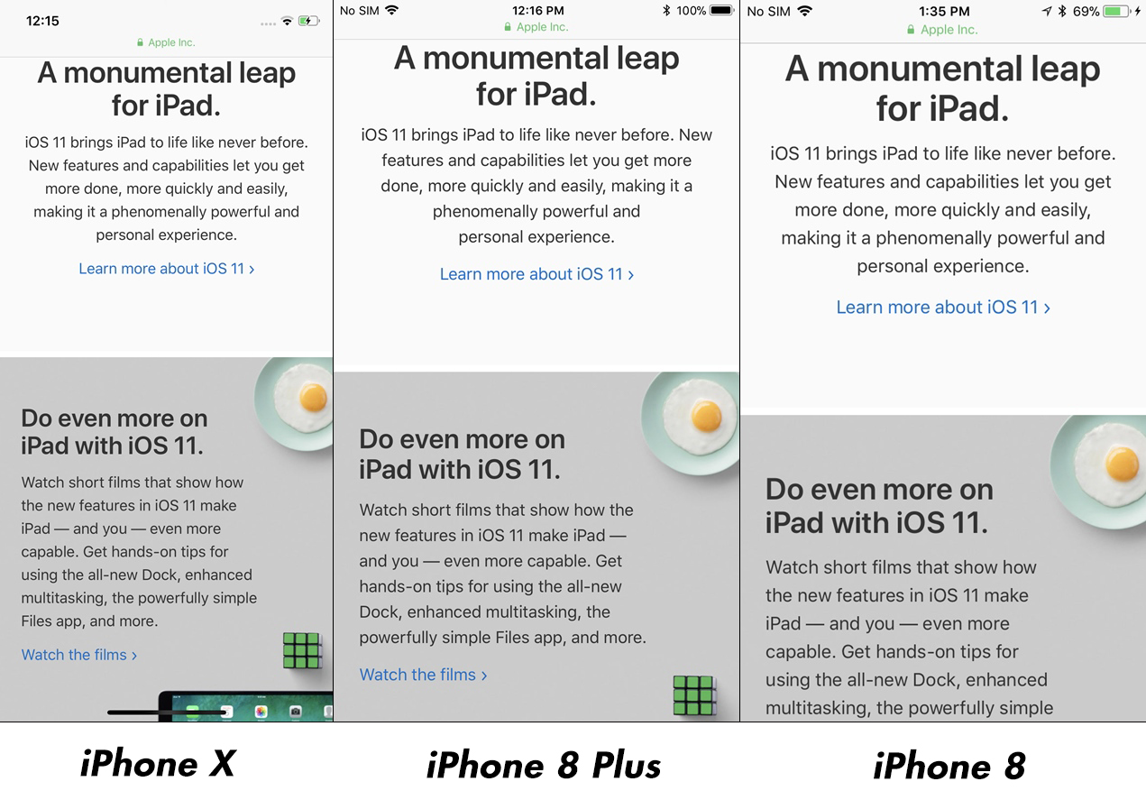 iPhone X versus iPhone 8 Plus Impactresolutie Weergaveafbeeldingen 3