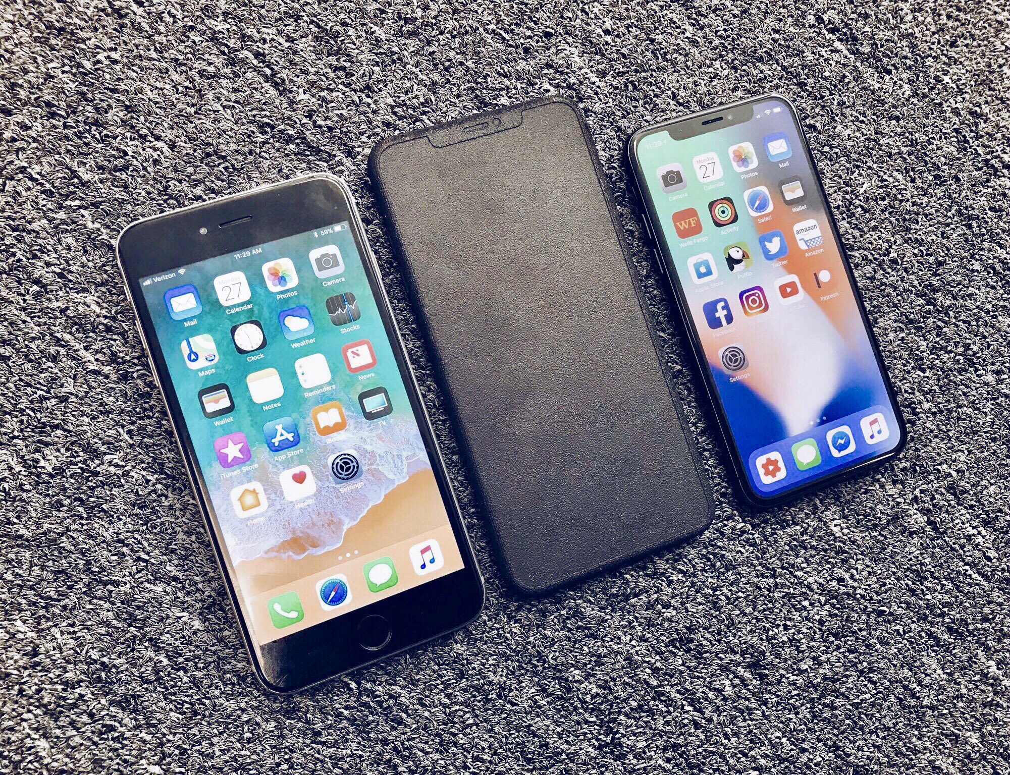 iPhone Xs vergeleek iPhone 8 Plus met iPhone X