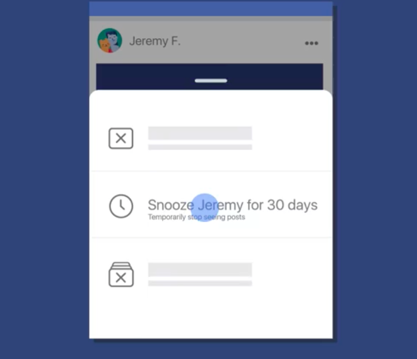 Facebook useful function snooze