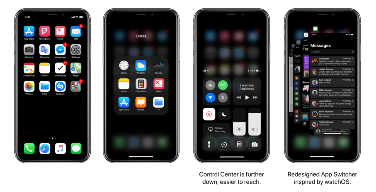 iPhone X Dark Mode -konsepti 1