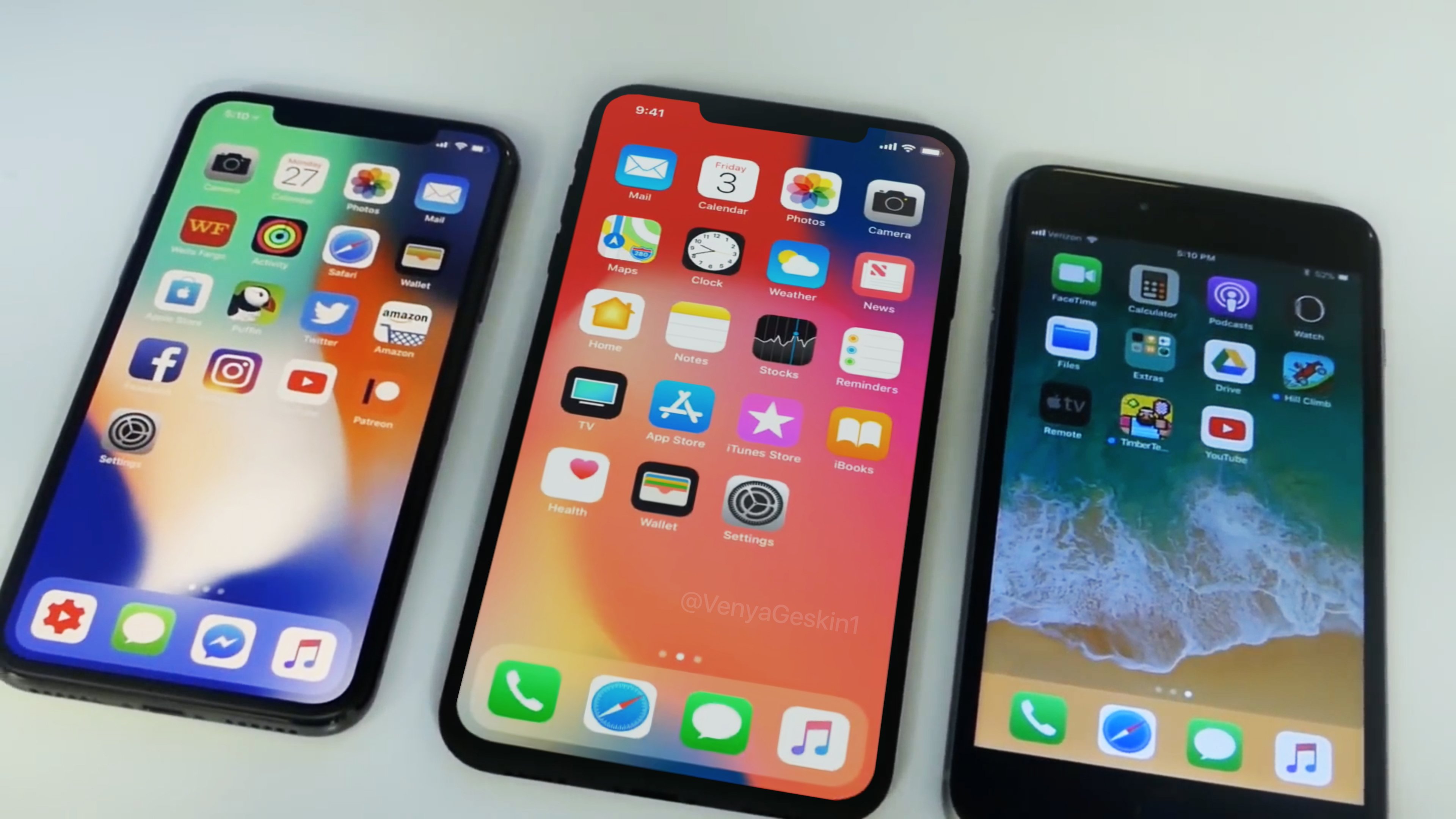 iPhone X Plus sammenlignet med iPhone X og iPhone 8 Plus