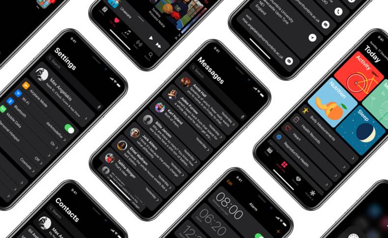 Concept de mode sombre sur iPhone X