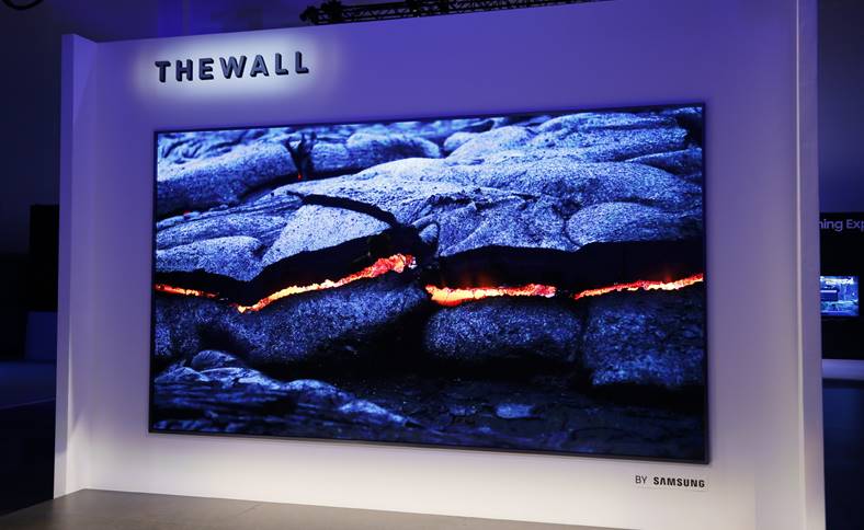 ces 2018 væggen samsung microled fjernsyn