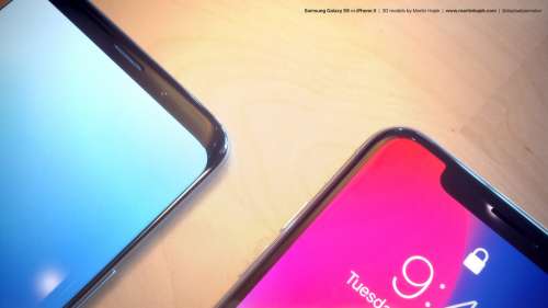 Samsung Galaxy S9 comparat iPhone X 7