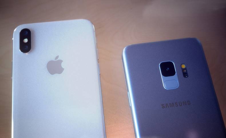 Samsung Galaxy S9 compared to iPhone X