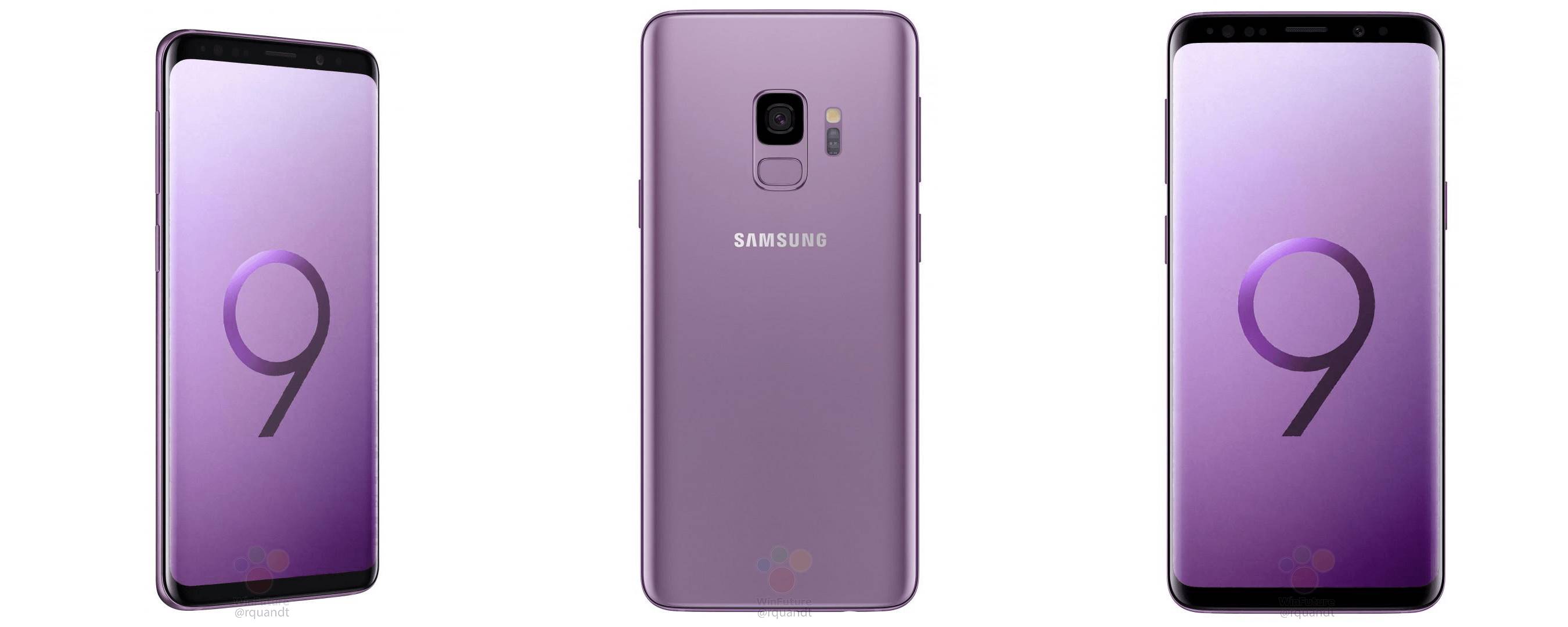 Lila Pressebilder zum Samsung Galaxy S9