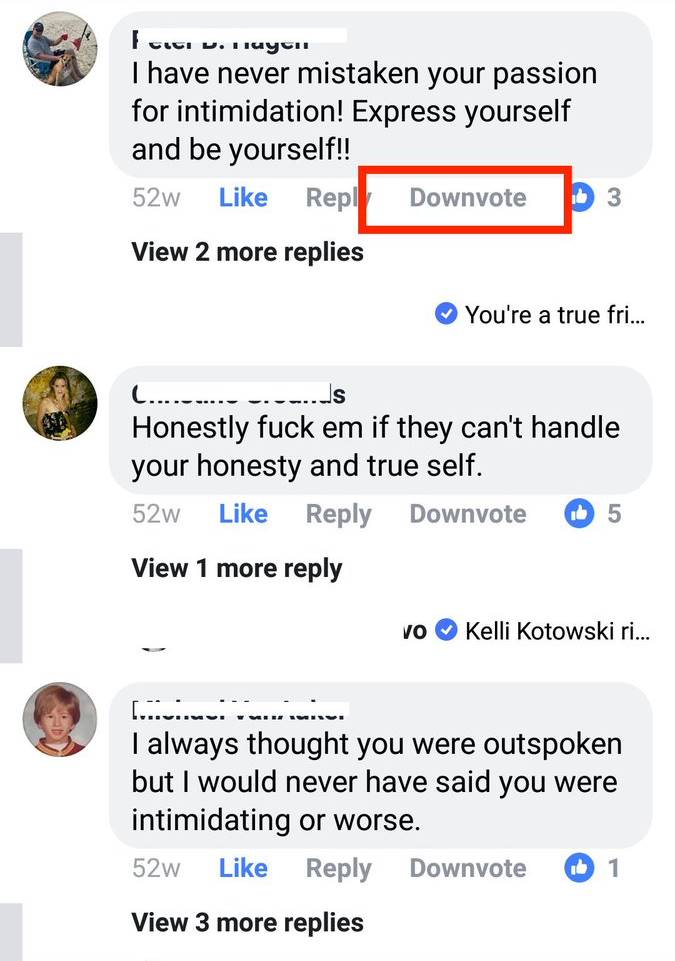 facebook downvote